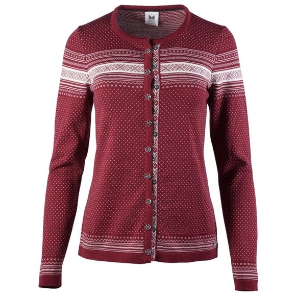 Dale of Norway Hedda Fair Isle Cardigan Sweater Long Sleeve Merino Wool Medium - Picture 1 of 10